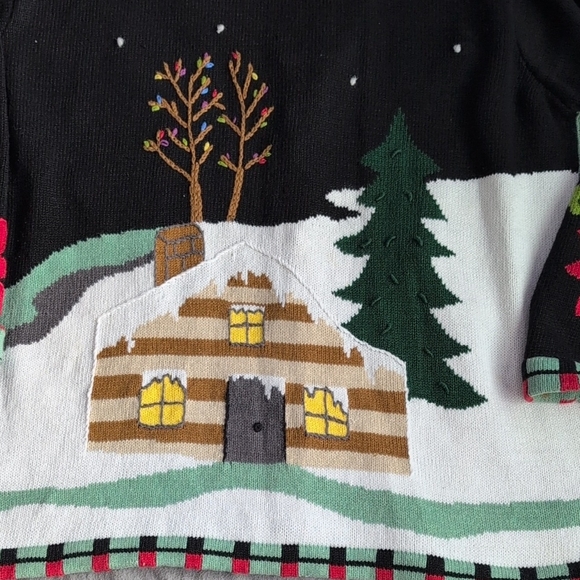 Storybook Knits Black and Green Christmas Cardigan - Picture 6 of 6